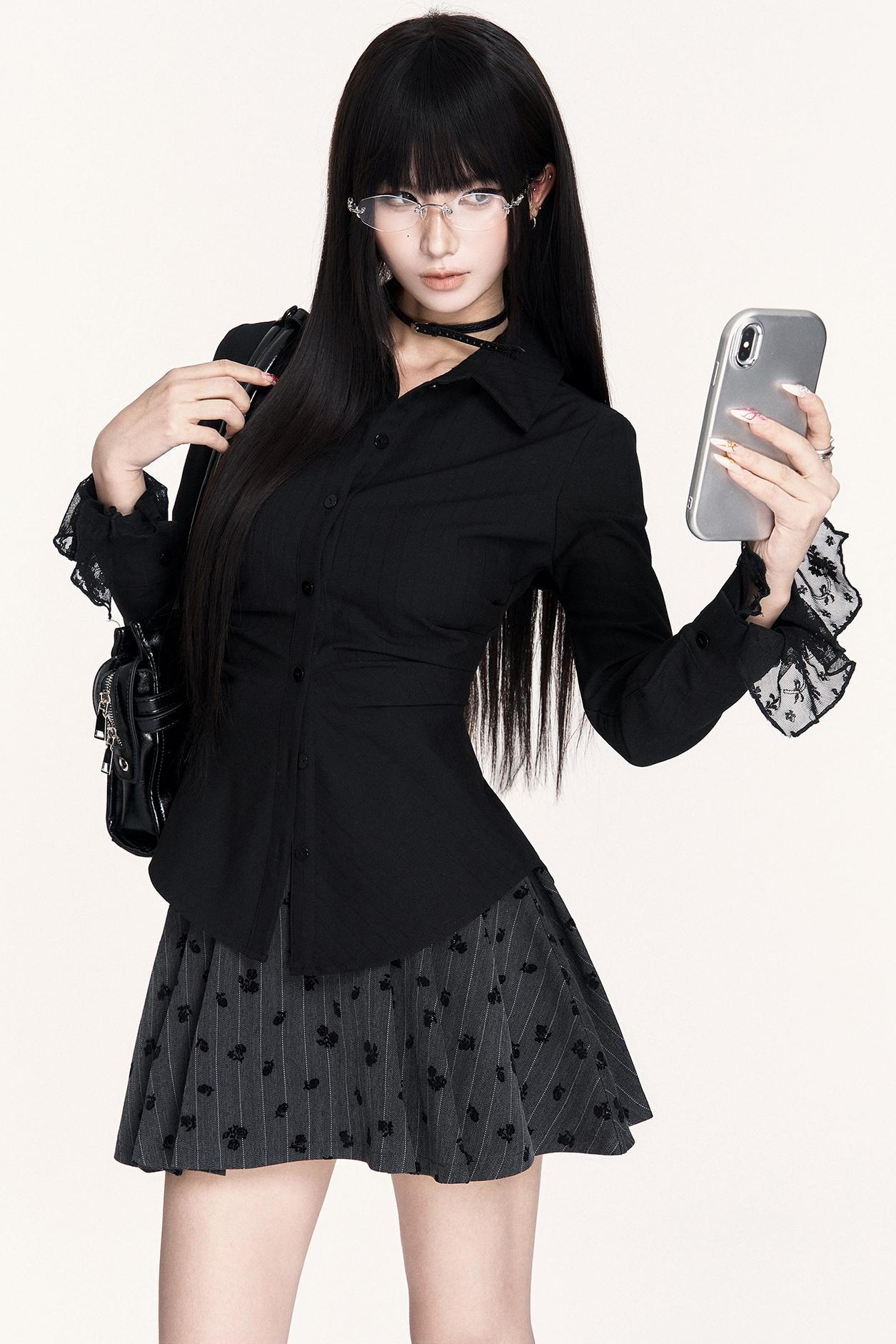 Dark Striped Long Sleeve Shirt