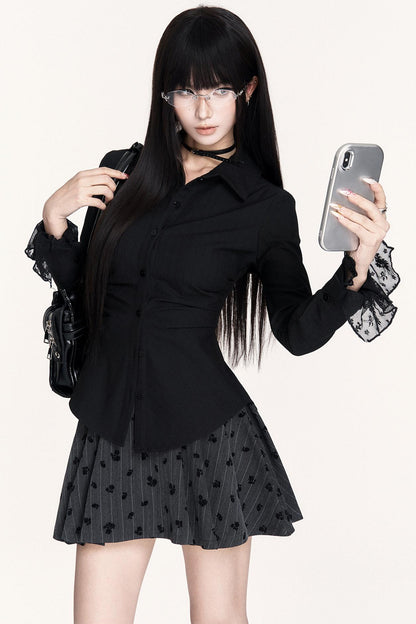 Dark Striped Long Sleeve Shirt