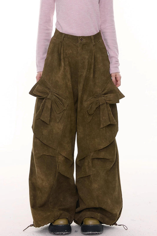 Autumn Retro Bow High Waist Slimming Trousers