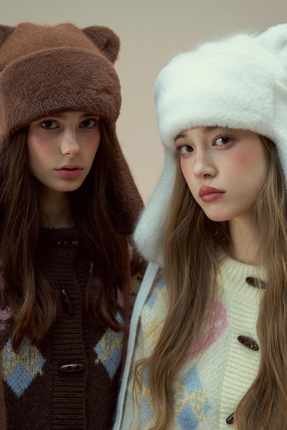 Plush Rabbit Fur Winter Hat