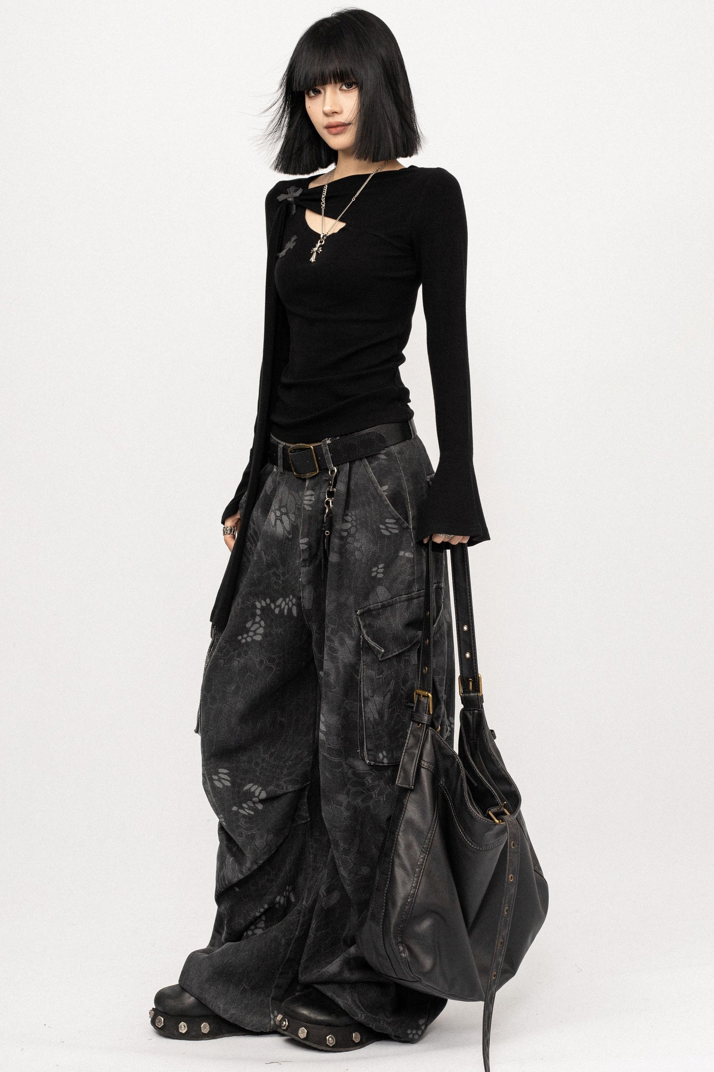 Retro Bell-Bottom Sleeve Top