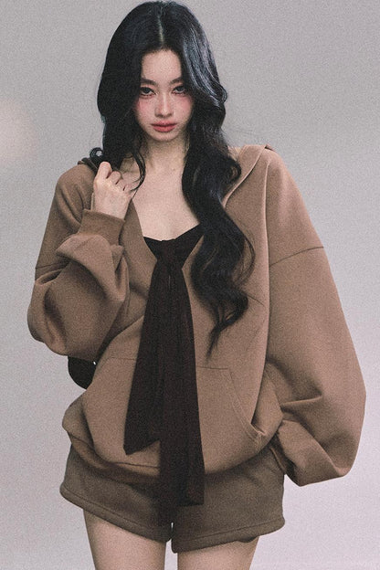 Autumn Hooded Three-Piece Set-Up