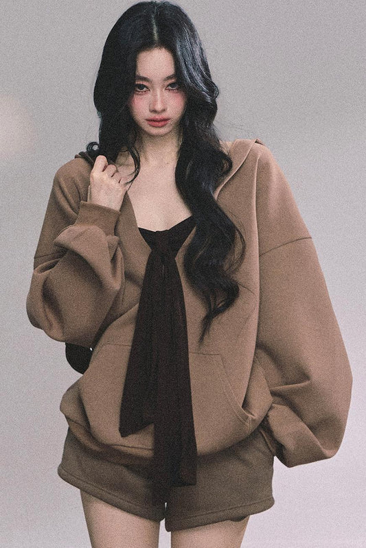 Autumn Hooded Three-Piece Set-Up