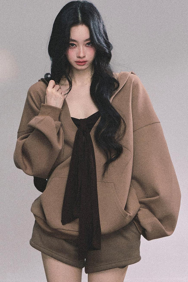 Autumn Hooded Three-Piece Set-Up