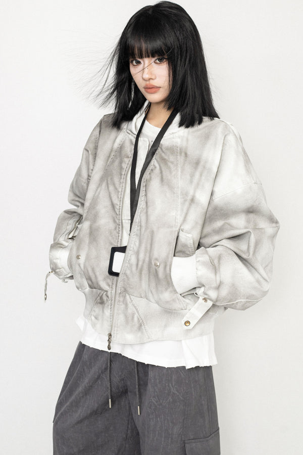 Vintage Wash Women's Baseball Jacket