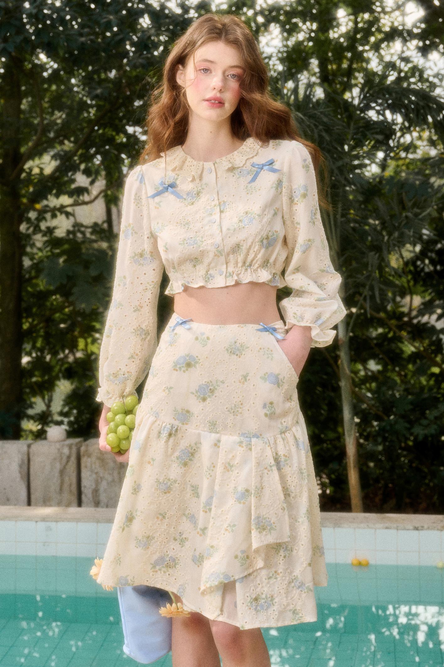 Sea Of Glass Cotton Skirt Set-Up