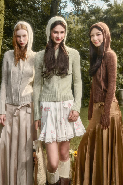 Veste à capuche Galaxy en mohair doux