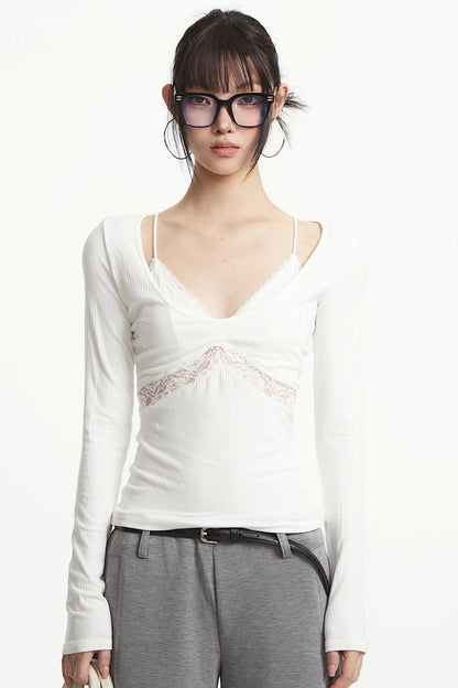 Retro Gray Two-Piece Top