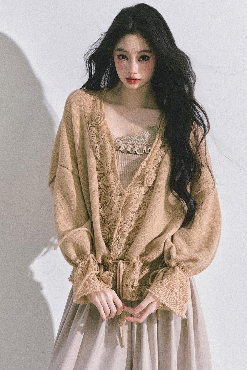 French Knitted Cardigan Sweater Jacket Set-Up