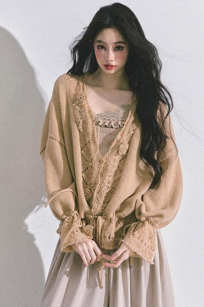 French Knitted Cardigan Sweater Jacket Set-Up