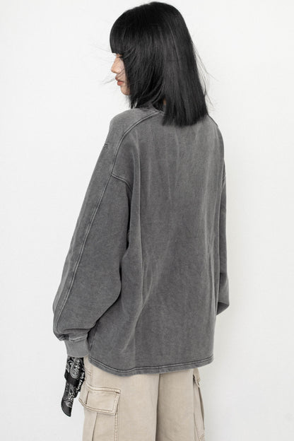 Vintage Wash Oversized Long Sleeve Tee