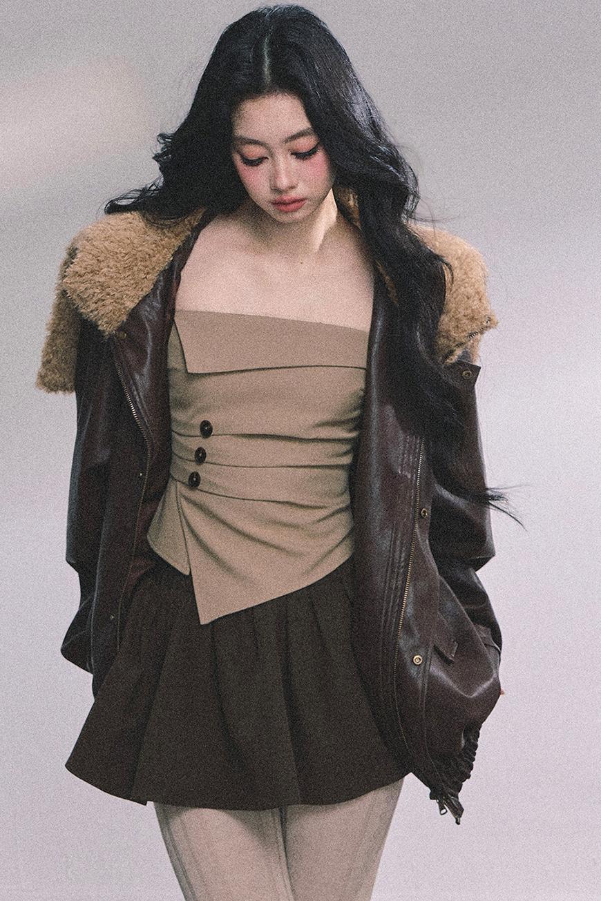 Autumn Puffy Two-Piece Skirt Set-Up