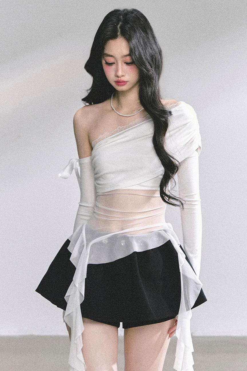 Pear Blossom Lace Shoulder Top