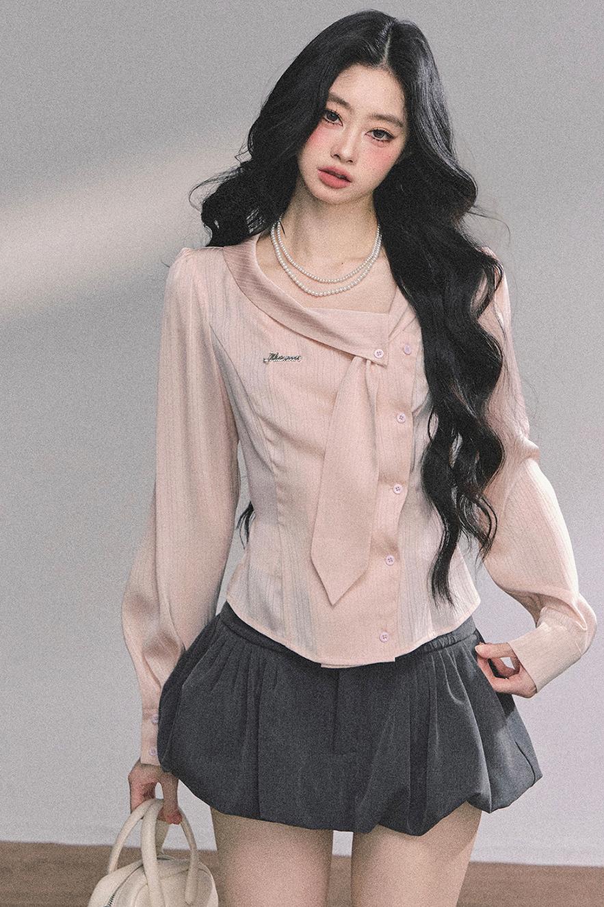 Autumn Sweet French Striped Shirt