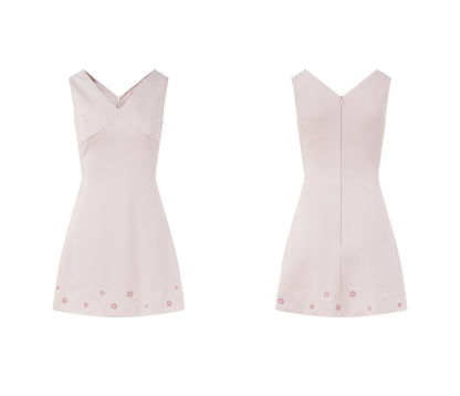 Summer Slim V-Neck Tencel Dress