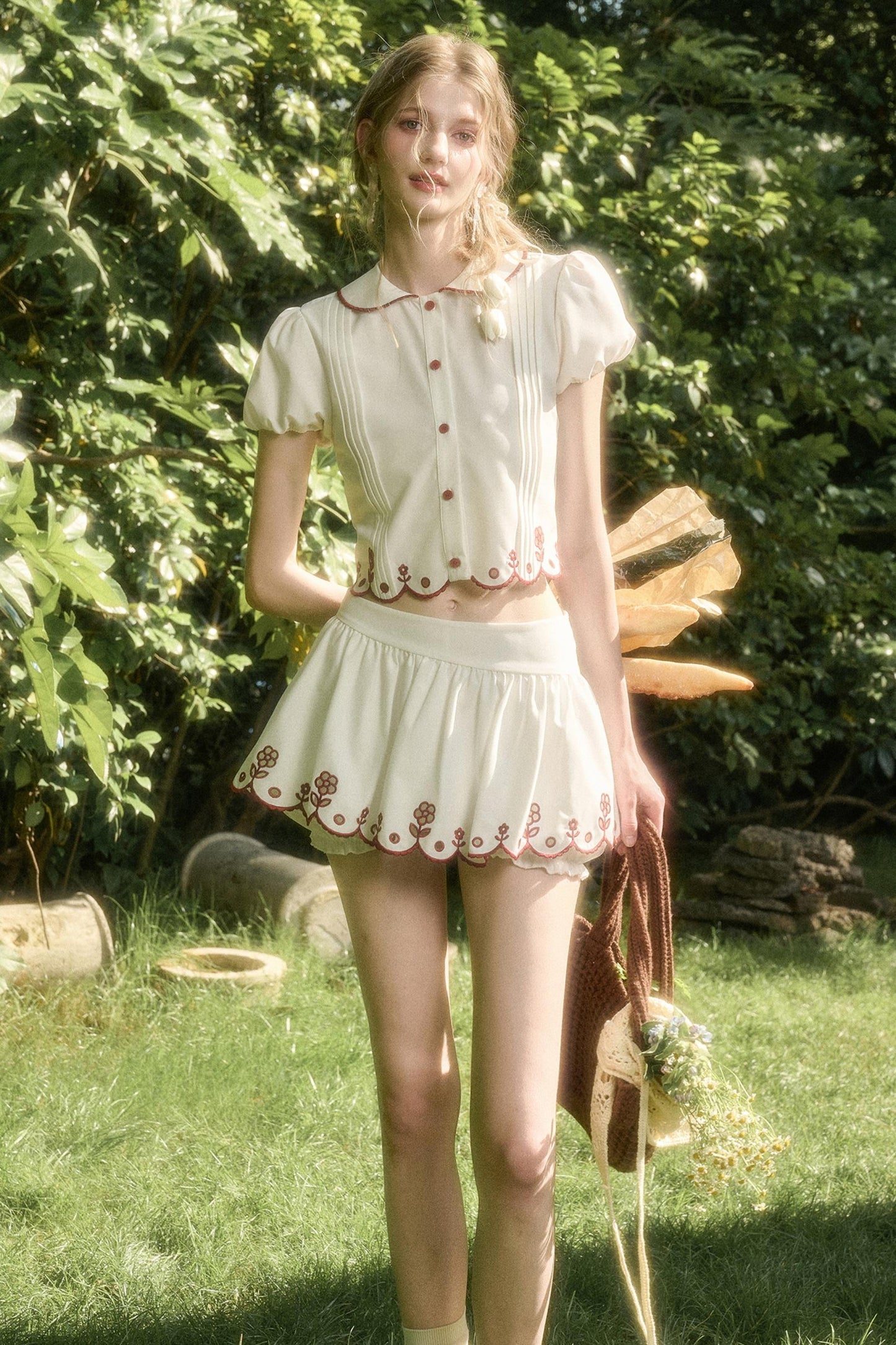 White Berry Lace Skirt Set-Up