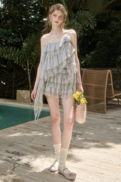 Soft Lace Strap Andromeda Semi Skirt Set-Up