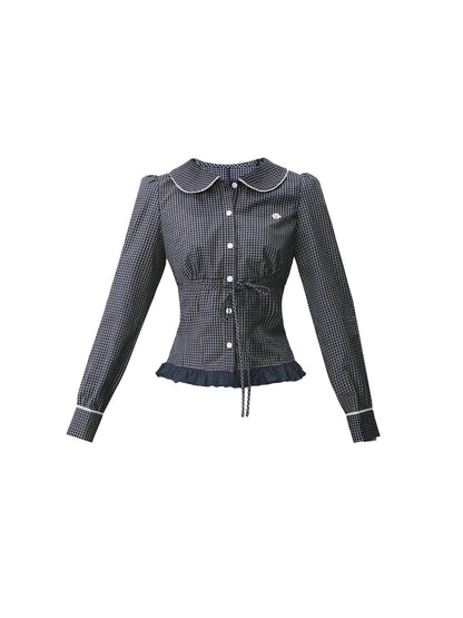 Fragile Preppy Style Shirt Skirt Set-Up