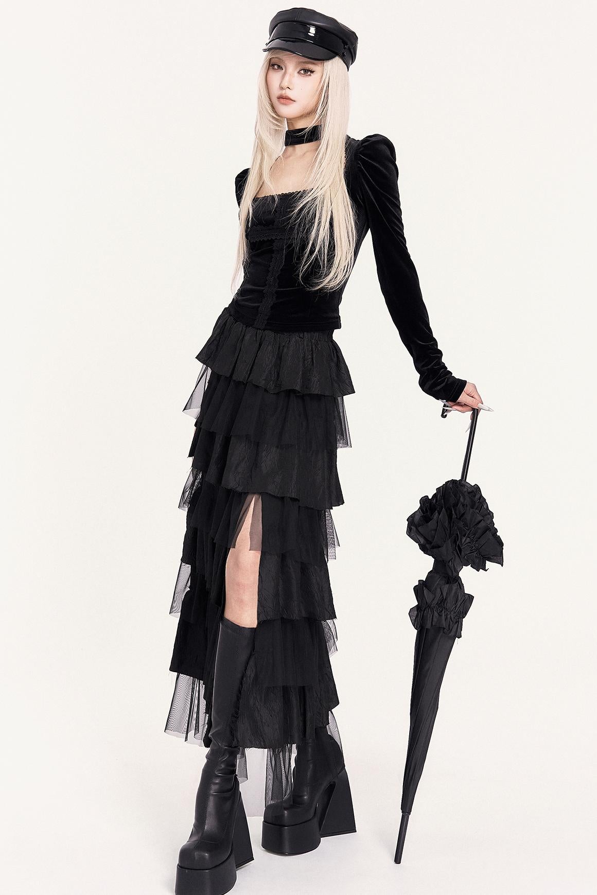 Gothic Lace Patchwork Top