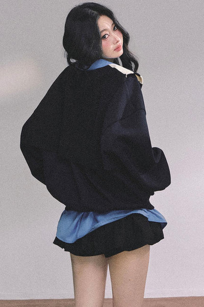 Gaozhi American Oversize Sweatshirt Set-Up