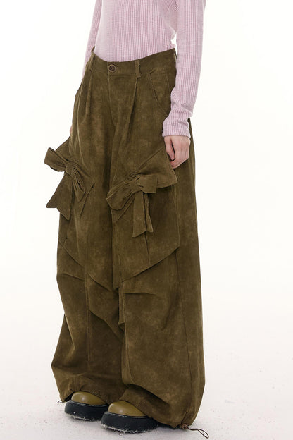 Autumn Retro Bow High Waist Slimming Trousers