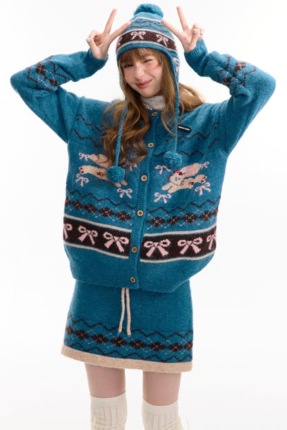 Autumn Vintage Rabbit Cardigan