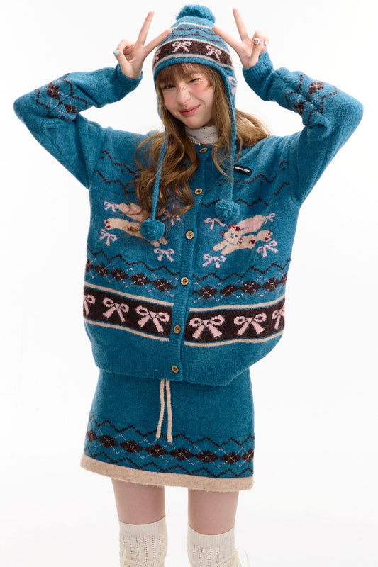 Autumn Vintage Rabbit Cardigan