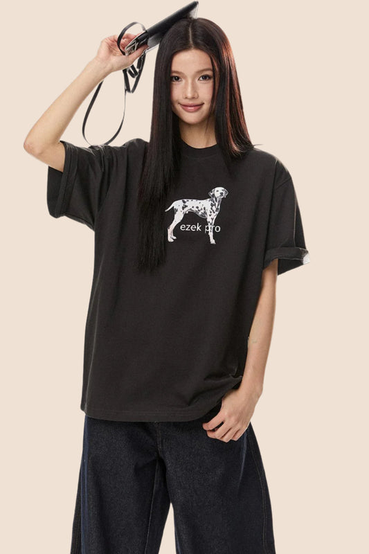 Dalmatian Print Crew Neck T-Shirt