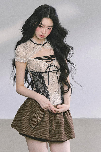 Autumn Lace Waist Top