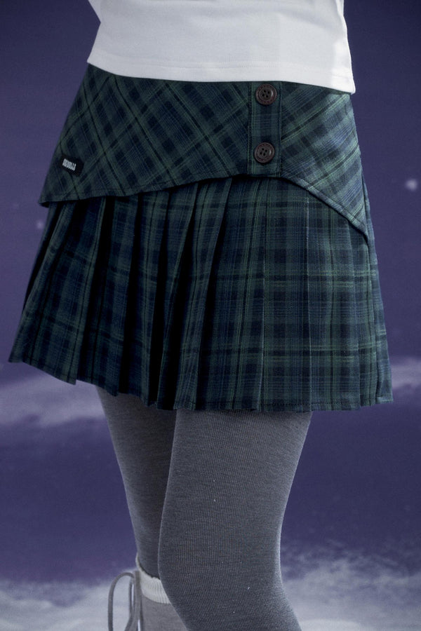 Romantic Green Pleated Skirt