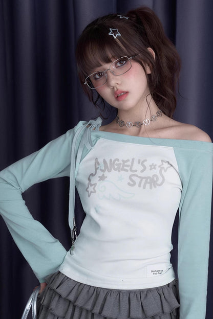 Dew Green Shoulder Band T-Shirt