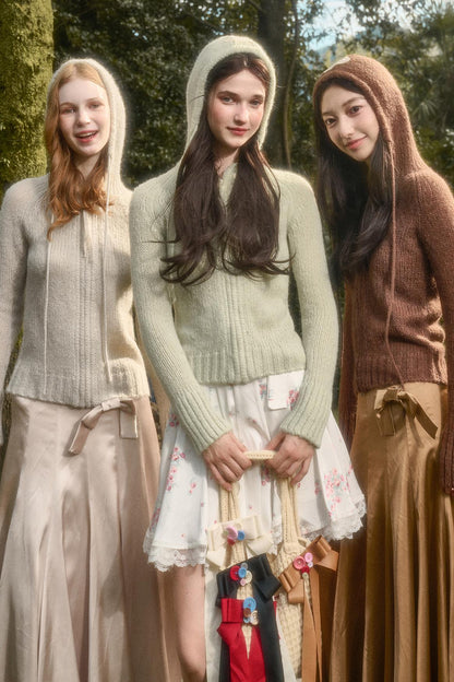 Veste à capuche Galaxy en mohair doux