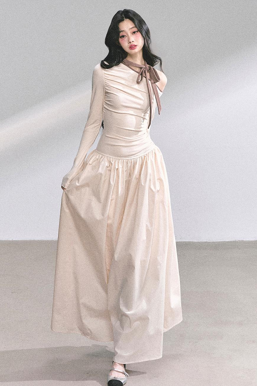 Autumn Waist Slimming Long Dress