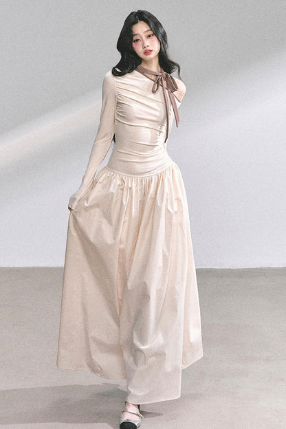 Autumn Waist Slimming Long Dress