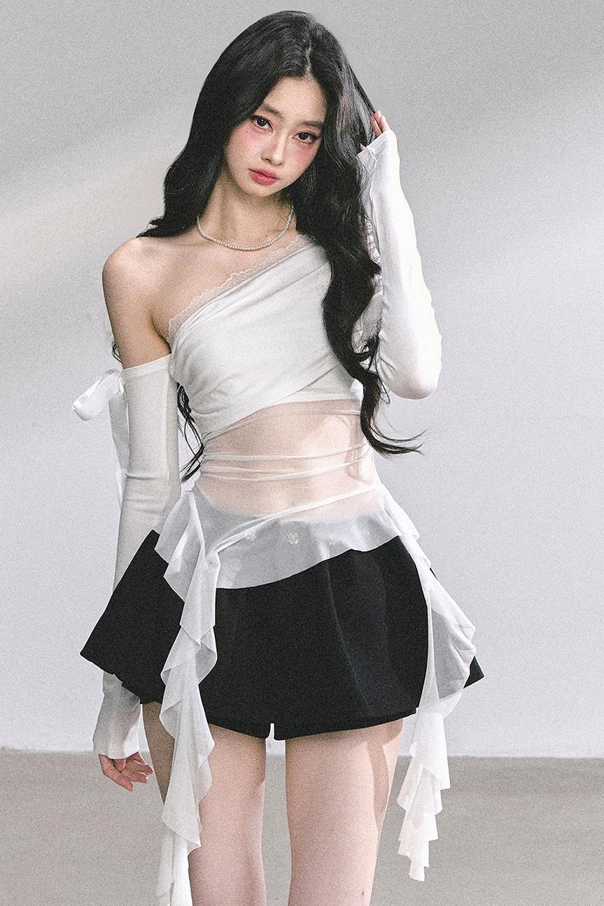 Pear Blossom Lace Shoulder Top