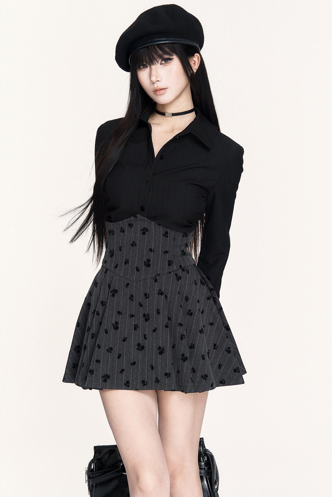 Rose Island High Waist Pleated Skirt