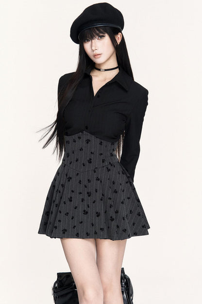 Rose Island High Waist Pleated Skirt