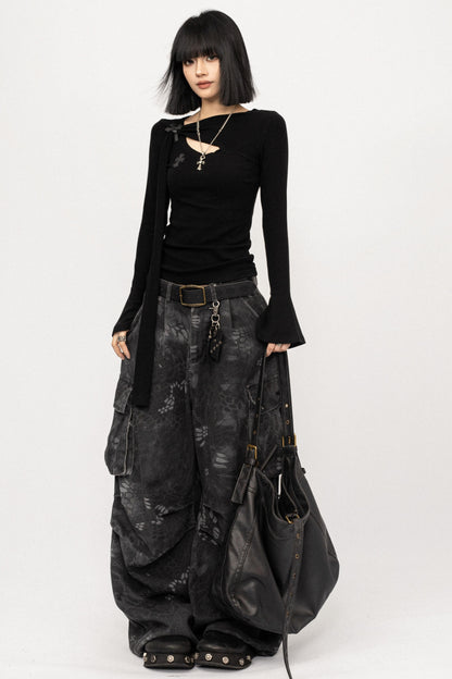 Retro Bell-Bottom Sleeve Top