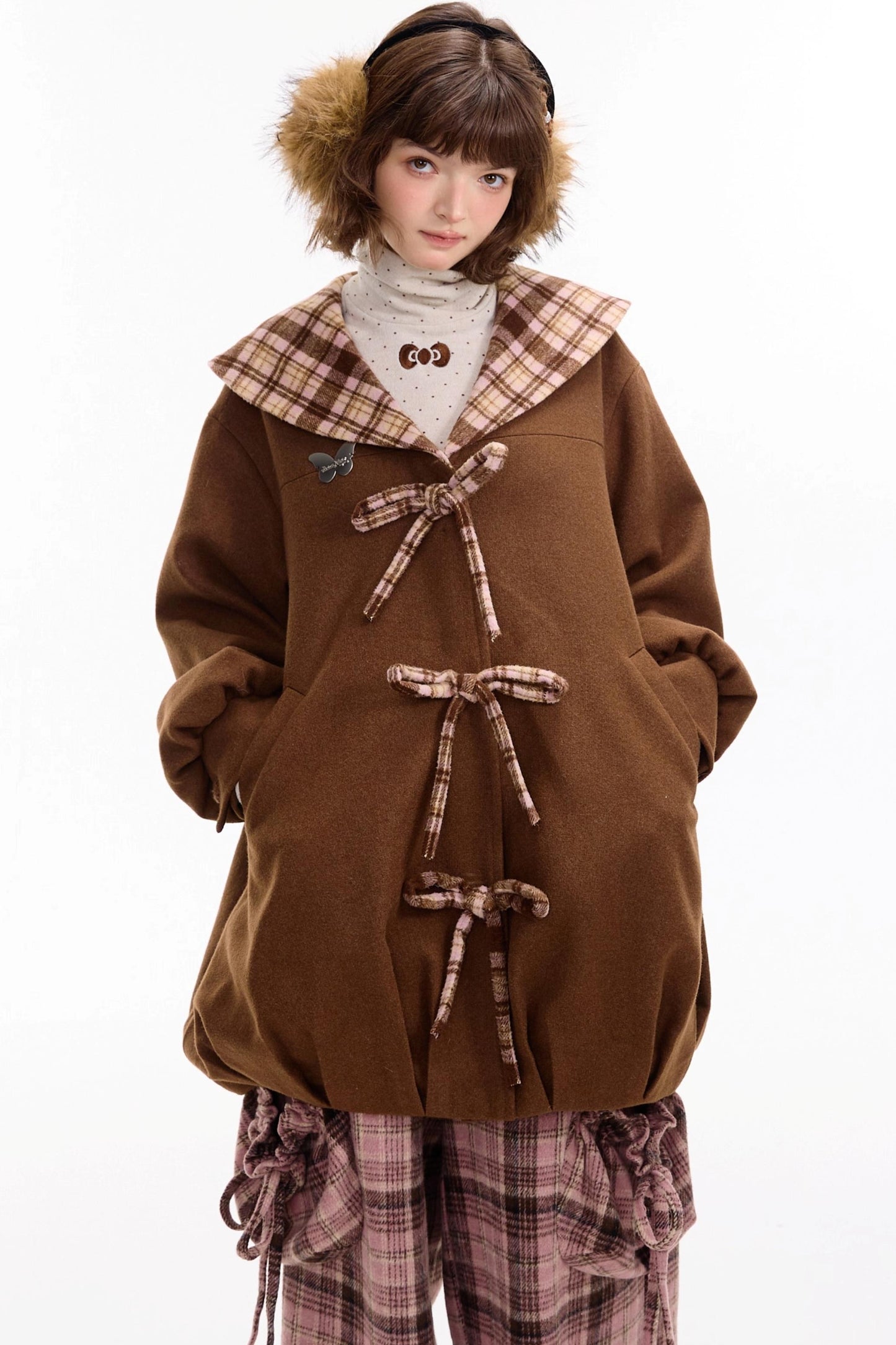 Autumn Doll Brown Woolen Coat
