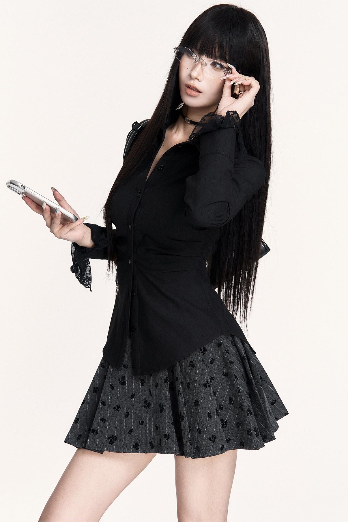 Dark Striped Long Sleeve Shirt