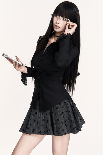 Dark Striped Long Sleeve Shirt