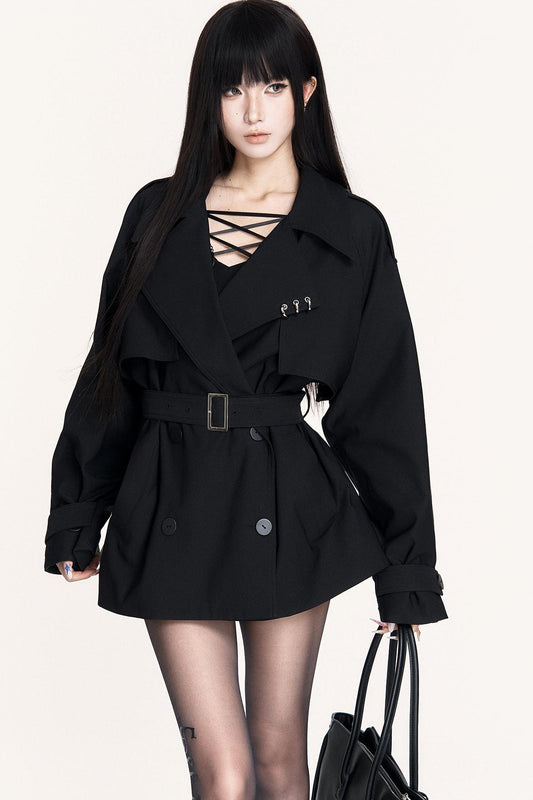 Lace-Up Trench Coat