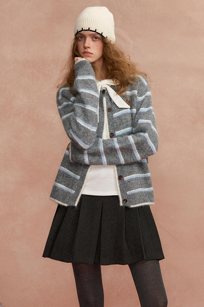 Somesowe Retro Stripesd Cardigan