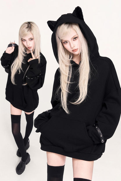 Black Cat Hooded Sweatshirt