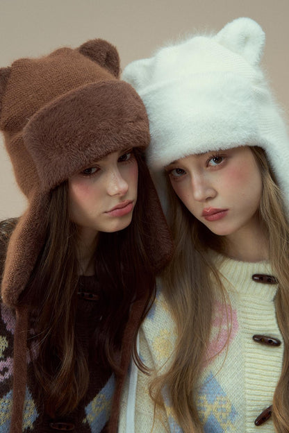 Plush Rabbit Fur Winter Hat