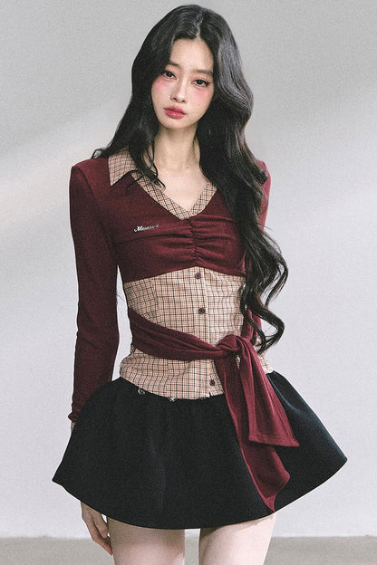 Sweet Strawberry V-Neck Top