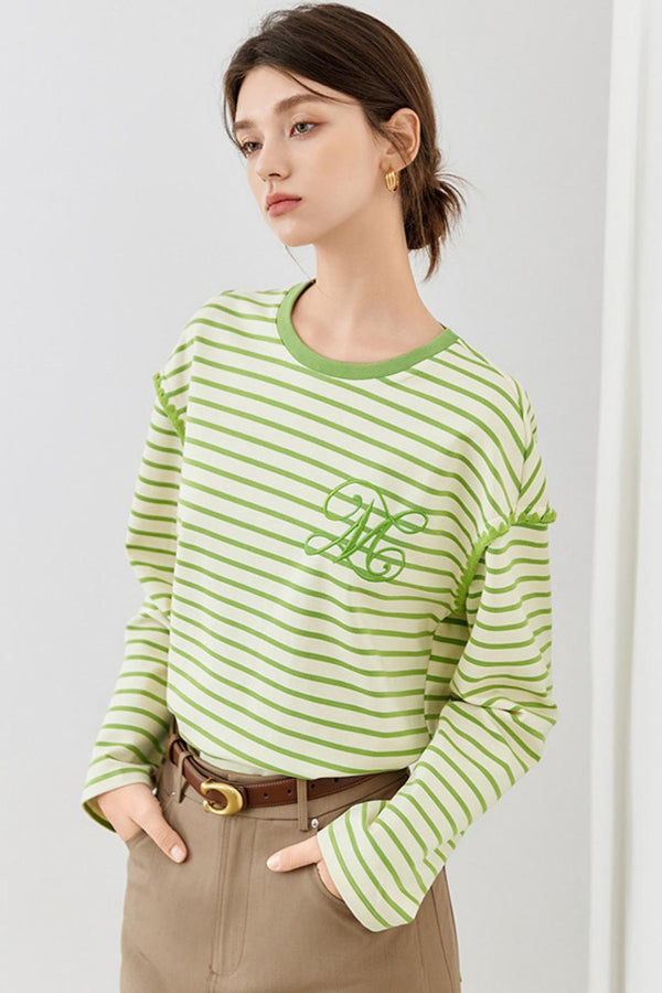 Lässiges gestreiftes T-Shirt 