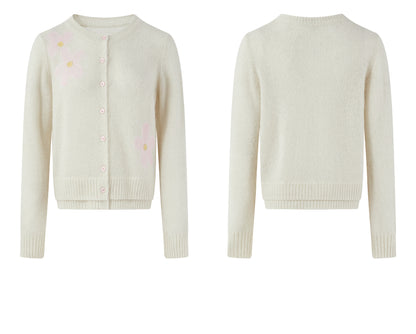 Winter Alpaca Crew Neck Sweater Cardigan