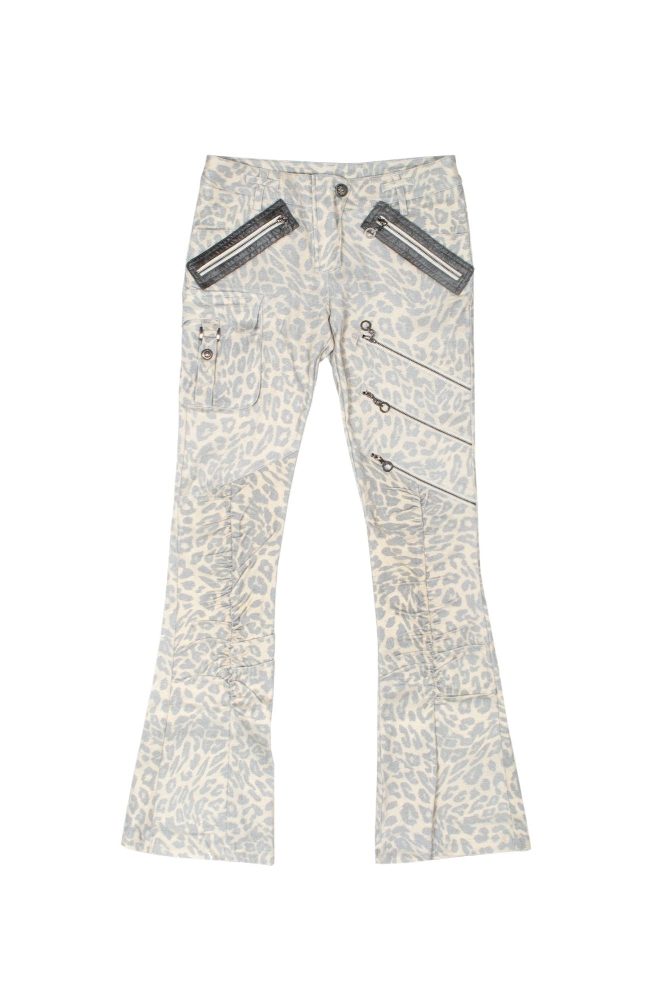 Low-Rise Leopard Print Trousers