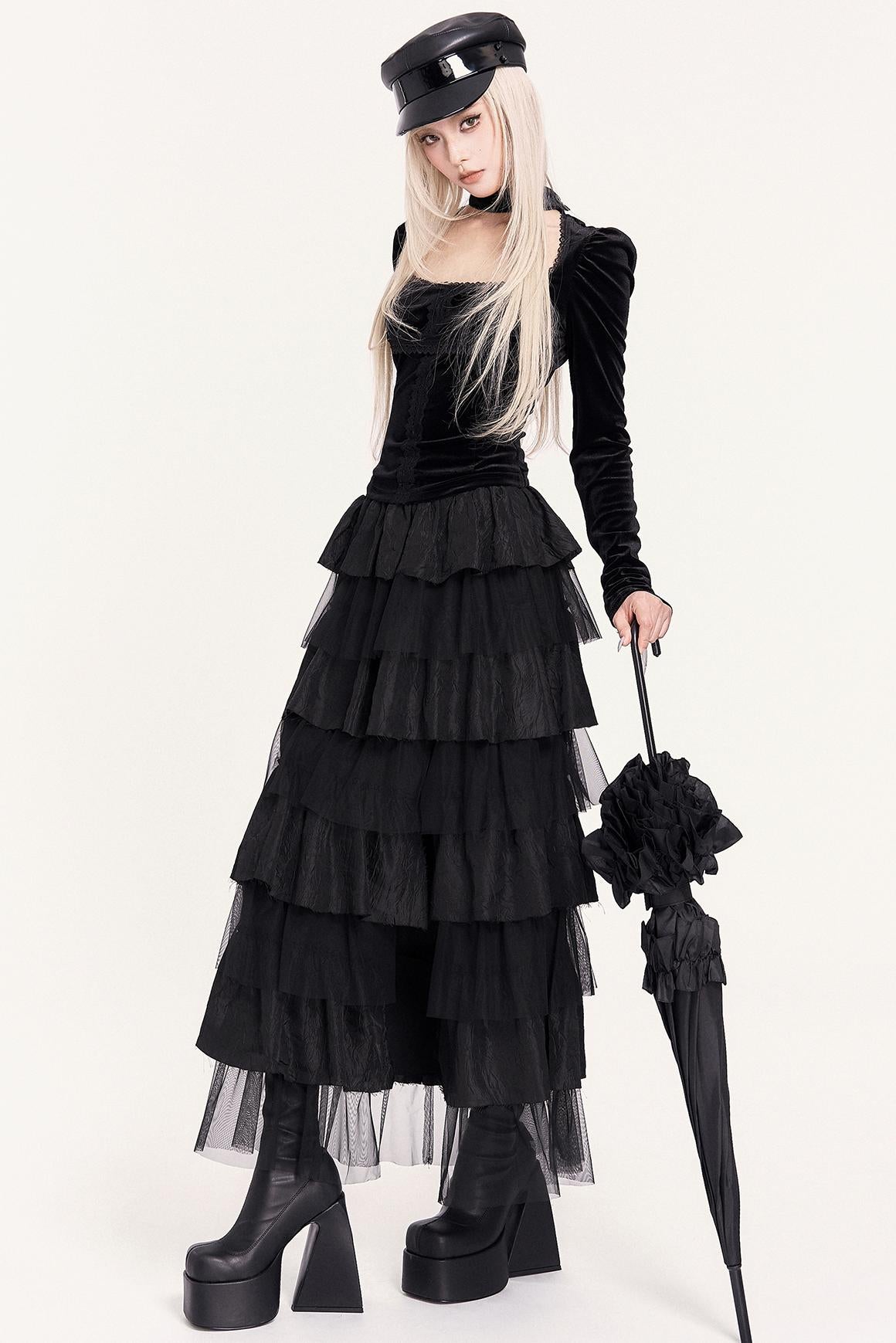 Gothic Lace Patchwork Top